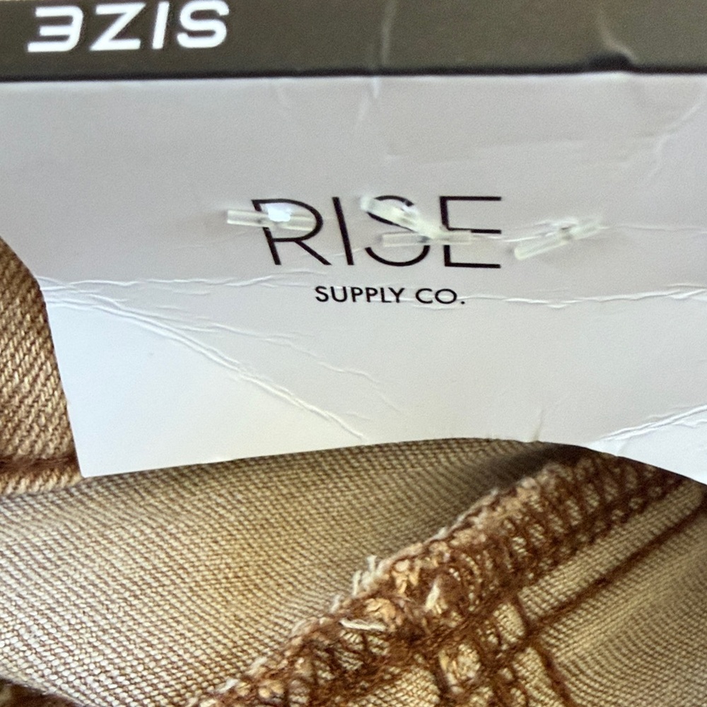 NWT Rise Supply Co Tan Full Side Lace-Up Flare Jeans Y2K Size 1 - Picture 5 of 13